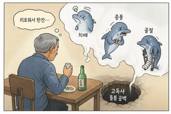 외로워서 한잔 노년기 음주, 치매·중풍·골절 위험↑